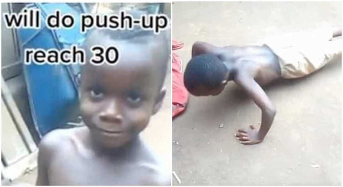 Photos of an energetic boy doing pushing ups. Photos of an energetic boy doing pushing ups.