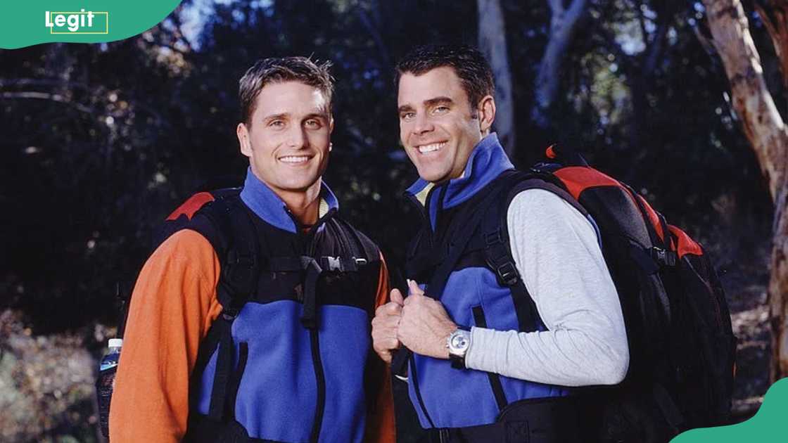 Chip Arndt & Reichen Lehmkuhl smile as they pose for a publicity still prior to their participation
