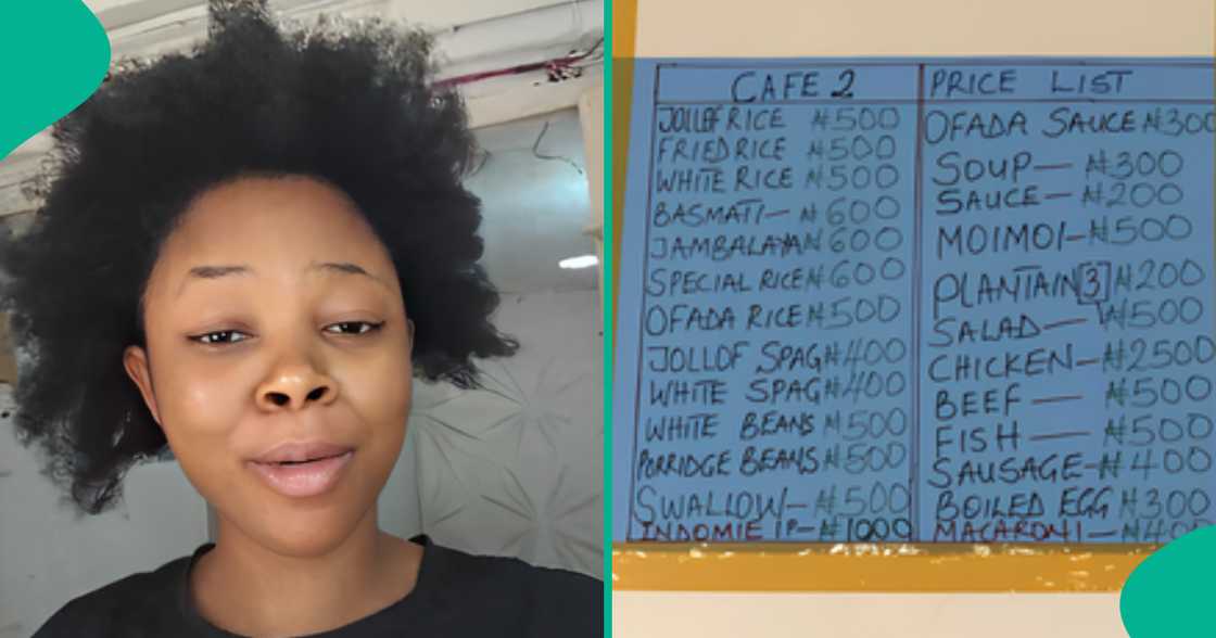 Lady shares price list of food in Afe Babalola University