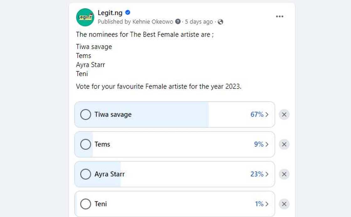 Legit.ng Readers Choice Award for 2023. Legit.ng Readers Choice Award for 2023.