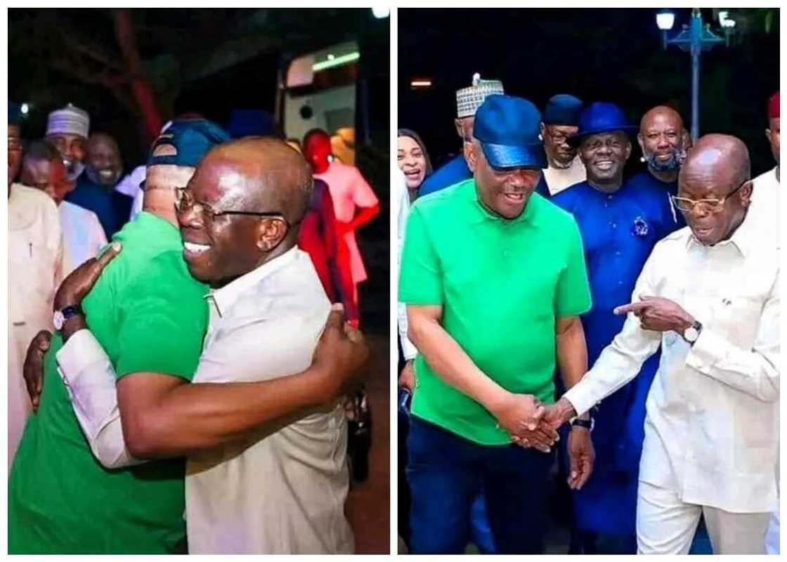 Adams Oshiomhole da Wike a Patakwal.