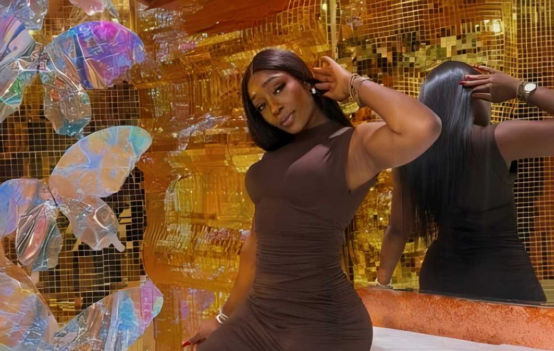 Faith Gamde (Sheba) poses indoors Faith Gamde (Sheba) poses indoors