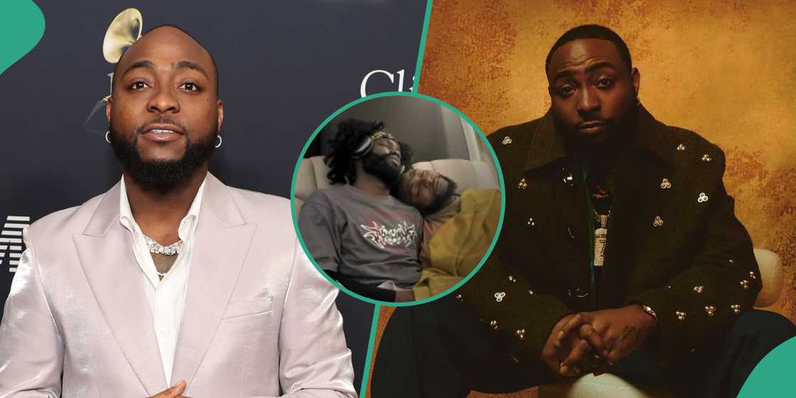 Davido shares picture taken inside jet.