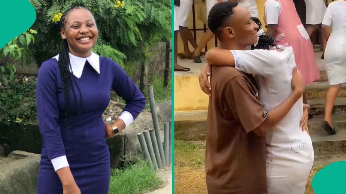 Nigerian qualified nurse prostrates herself to honour her brother who sponsored her education