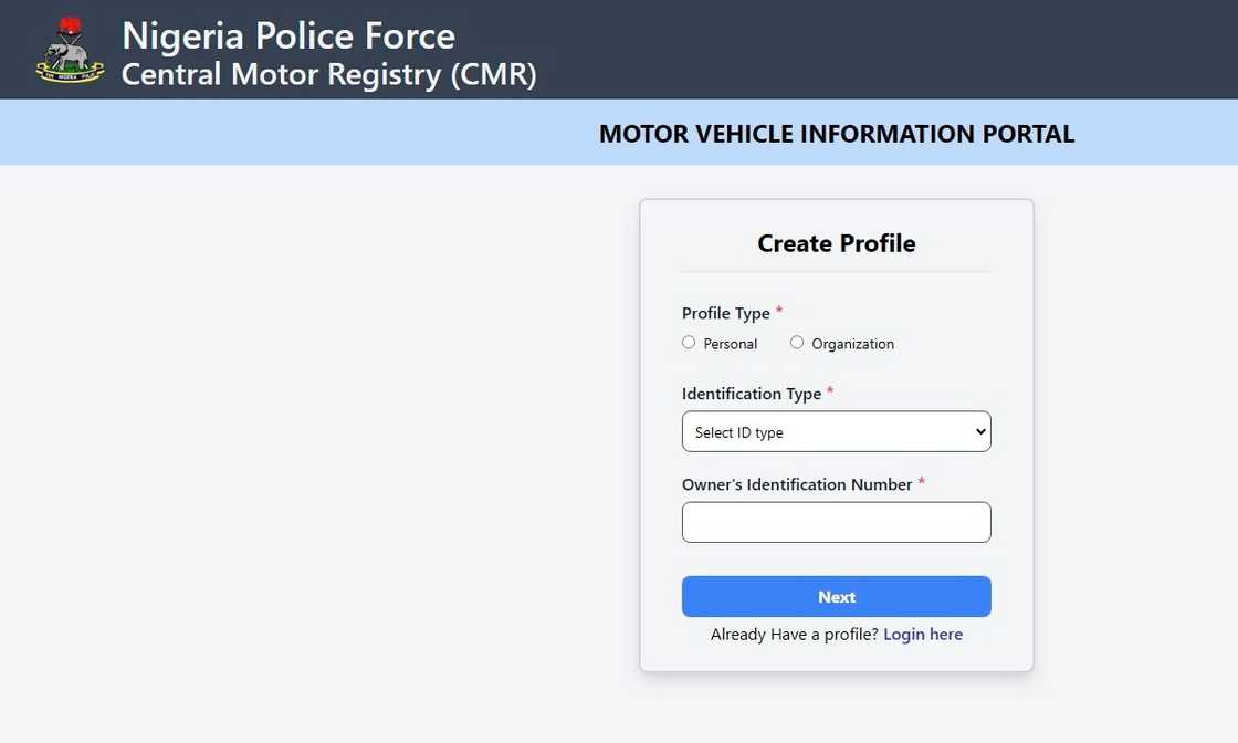 The Motor Vehicle Information portal. The Motor Vehicle Information portal.