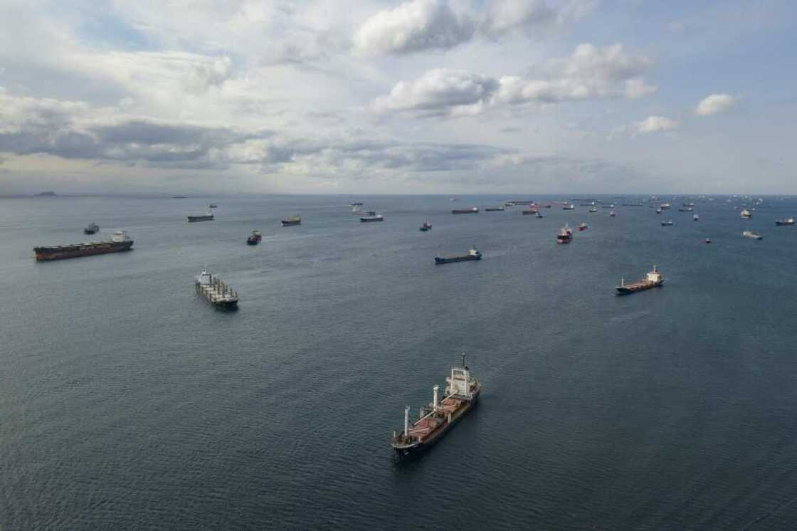 Ships carrying Ukraine grain were in a traffic jam in the Bosphorus near Istanbul on October 12, 2022