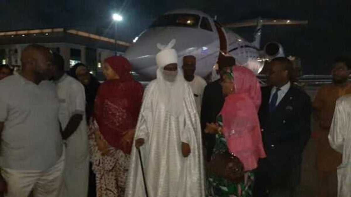 Yanzu-yanzu: Sanusi II ya isa Legas (Hotuna) Yanzu-yanzu: Sanusi II ya isa Legas (Hotuna)