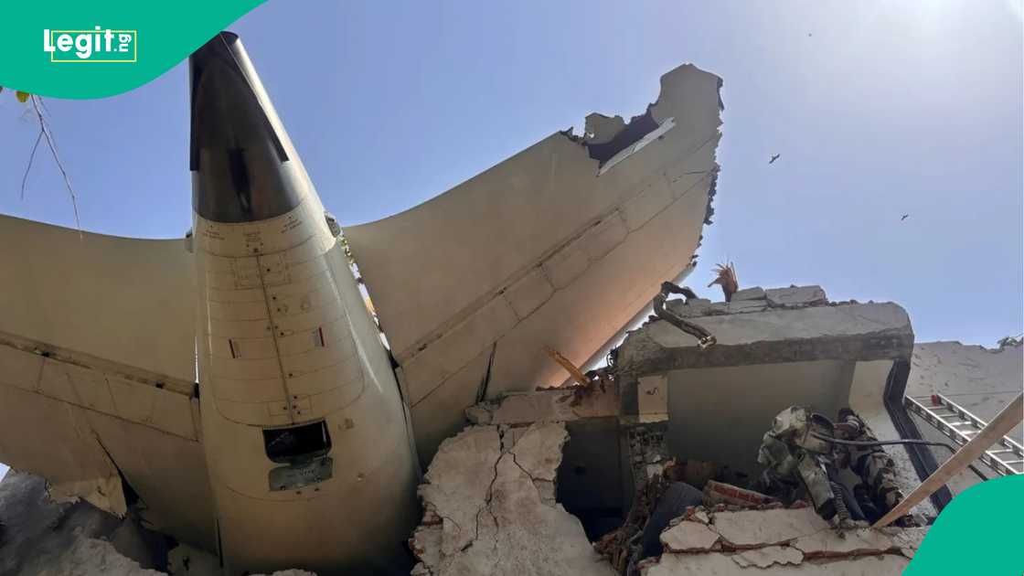 Tail of the Air India plane that crashed in Ahmedabad. Tail of the Air India plane that crashed in Ahmedabad.