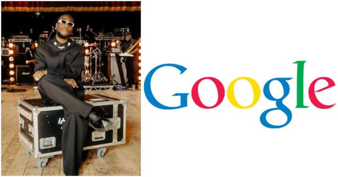 Photos of Burna Boy and Google logo