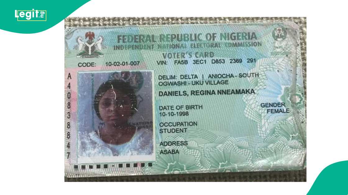 Ned Nwoko shares Regina Daniels' voter's card as evidence. Ned Nwoko shares Regina Daniels' voter's card as evidence.