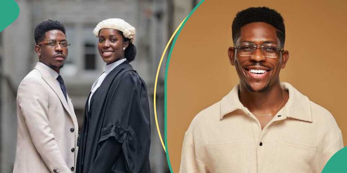 Moses Bliss and his fiancee during her call to bar Moses Bliss and his fiancee during her call to bar