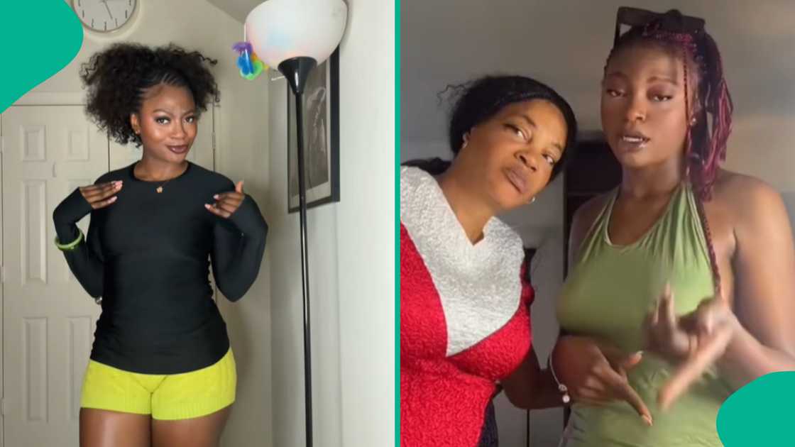 Lady shows her mother's reaction after seeing how her sons' braided their hair. Lady shows her mother's reaction after seeing how her sons' braided their hair.