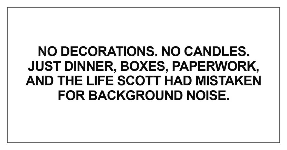 No decorations. No candles No decorations. No candles