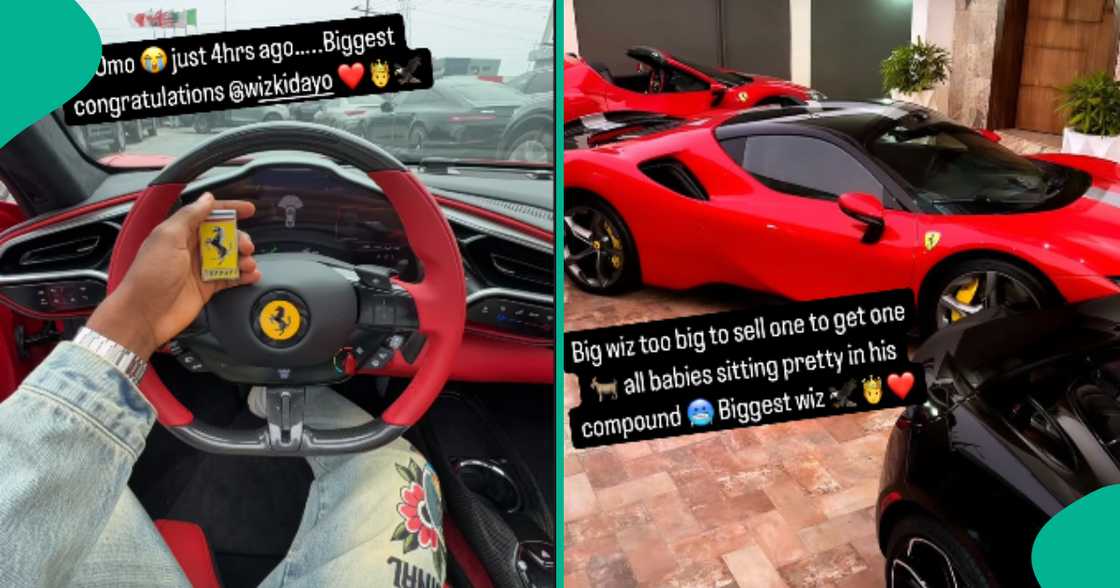 Ola of Lagos hails Wizkid over his brand new Ferrari.