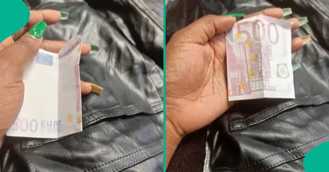 Okrika seller sees foreign currency inside bale of clothes