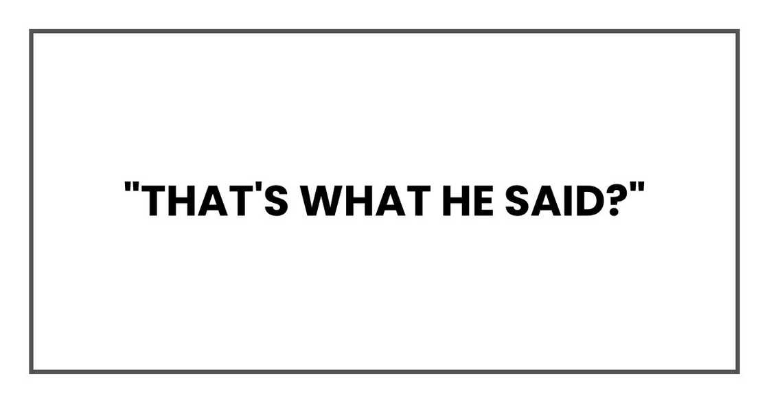 "That's what he said?" "That's what he said?"