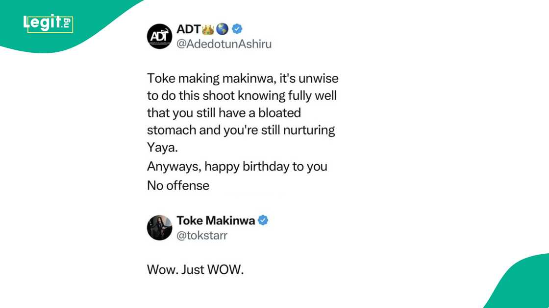 Toke Makinwa's response to troll draws reactions. Toke Makinwa's response to troll draws reactions.