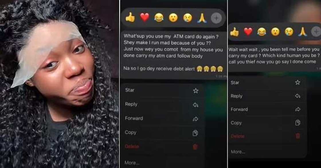 Lady secretly uses boyfriend's ATM to purchase wig, he reacts Lady secretly uses boyfriend's ATM to purchase wig, he reacts
