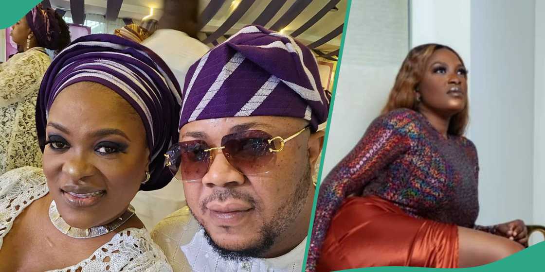 Pero Osaiyemi dances with husband at party. Pero Osaiyemi dances with husband at party.