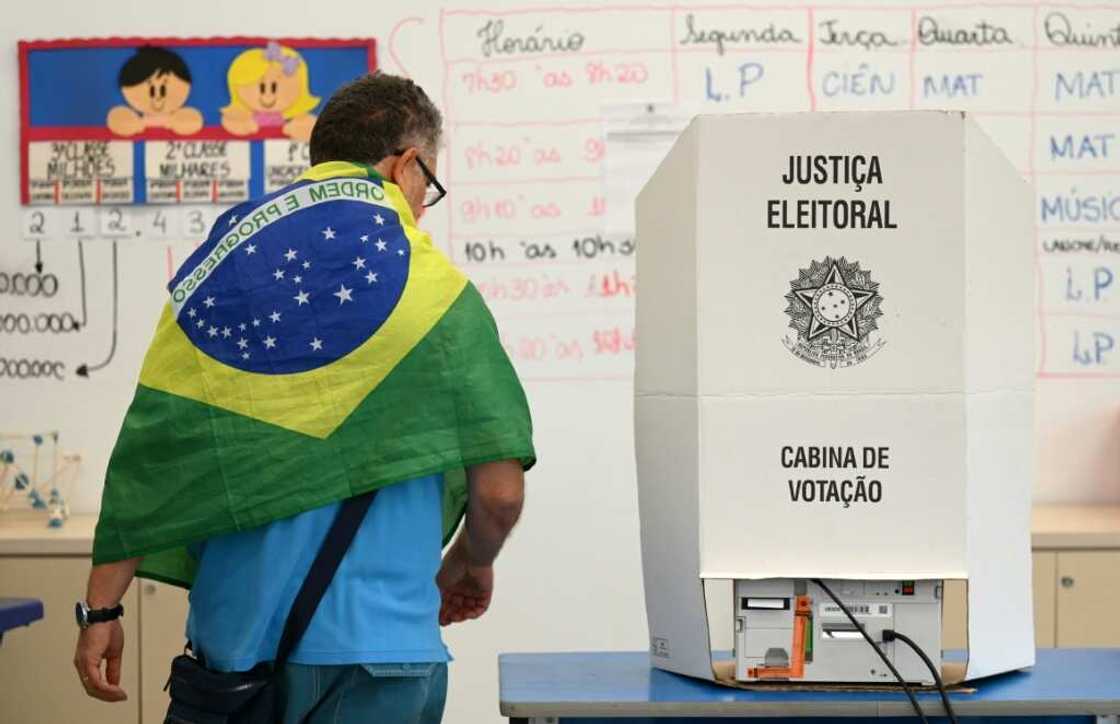 A polling station in Brasilia, on October 30, 2022, during the presidential run-off election -- defeated president Jair Bolsonaro has alleged that the machines are plagued by fraud