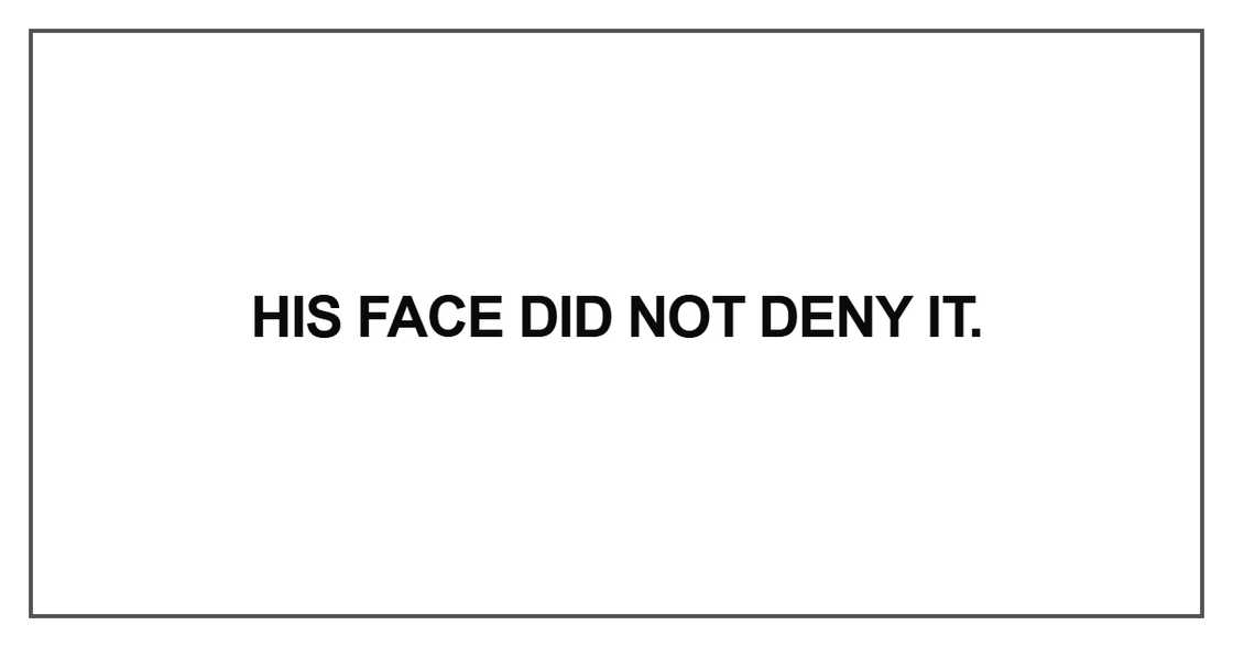 His face did not deny it His face did not deny it