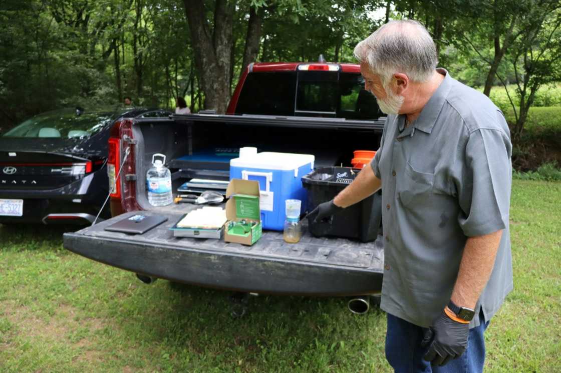Civil engineer and water quality expert Bob Bowcock conducts a test for forever chemicals Civil engineer and water quality expert Bob Bowcock conducts a test for forever chemicals