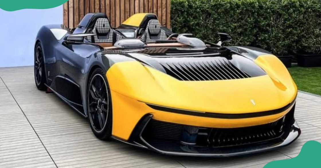 A black and yellow Pininfarina B95 A black and yellow Pininfarina B95