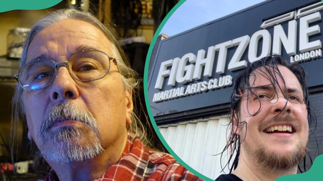 Arin's dad at home (L) Arin at Fightzone Martial Arts club in London (R)