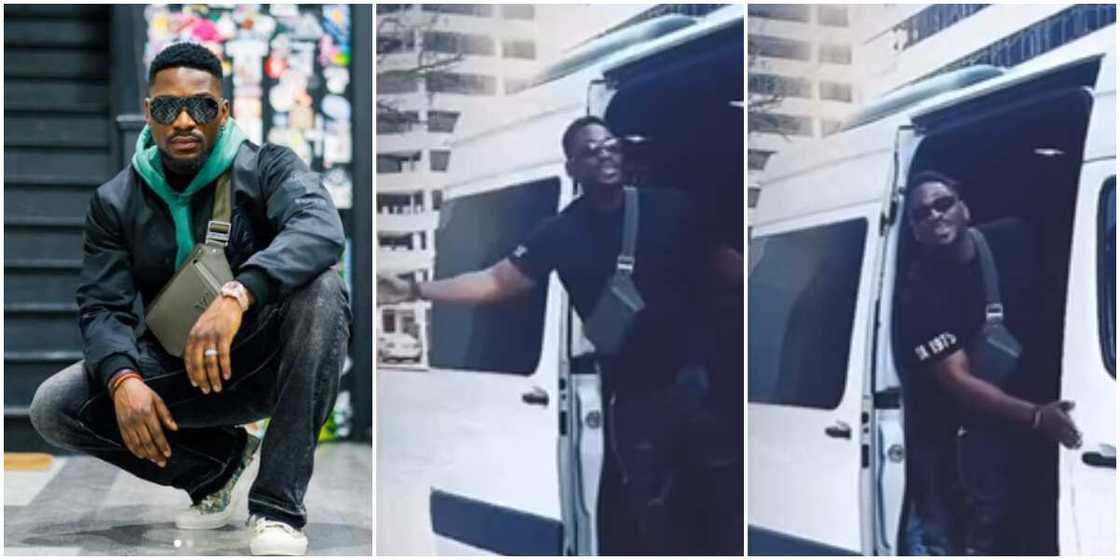 Tobi Bakre as bus conductor Tobi Bakre as bus conductor