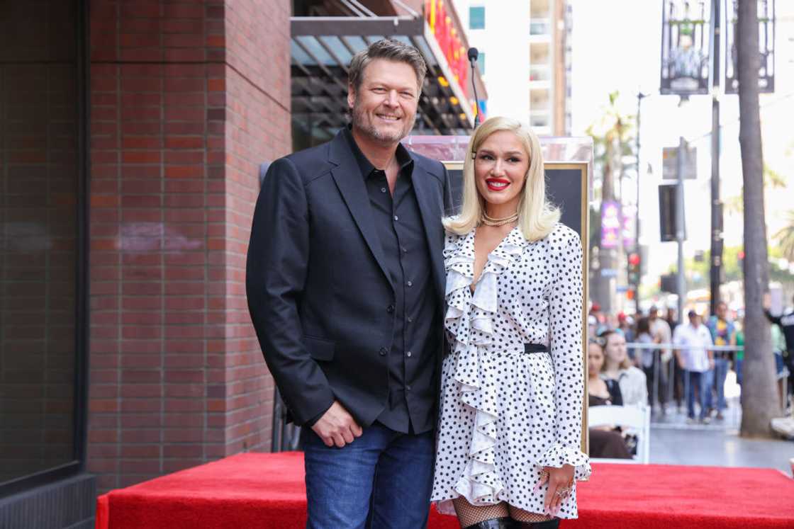 Blake Shelton and Gwen Stefani in Hollywood, California.