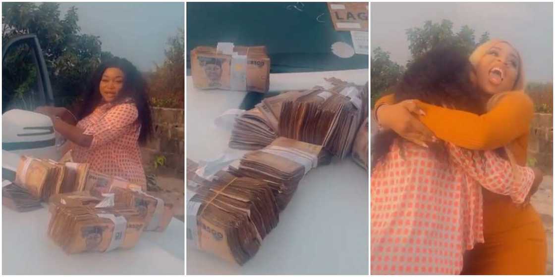 Actress Ruth Kadiri Stunned as Friend Gifts Her Wads of Cash for Birthday, Shares Videos