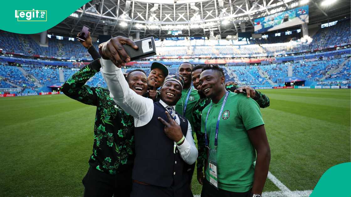 Daniel Amokachi, Ahmed Musa, Odion Ighalo, Shehu Abdulahi, Super Eagles, Nigeria, Russia 2018, FIFA World Cup. Daniel Amokachi, Ahmed Musa, Odion Ighalo, Shehu Abdulahi, Super Eagles, Nigeria, Russia 2018, FIFA World Cup.