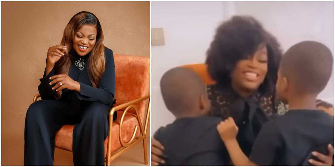 Funke and her kids Funke and her kids