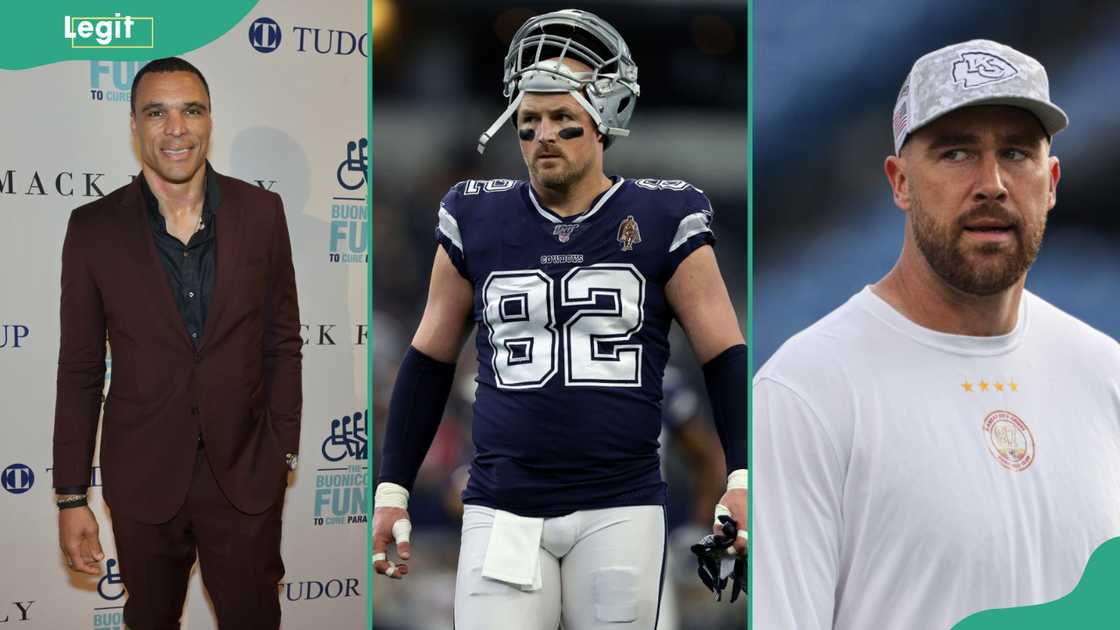 Tony Gonzalez (L), Jason Witten (C) and Travis Kelce (R).