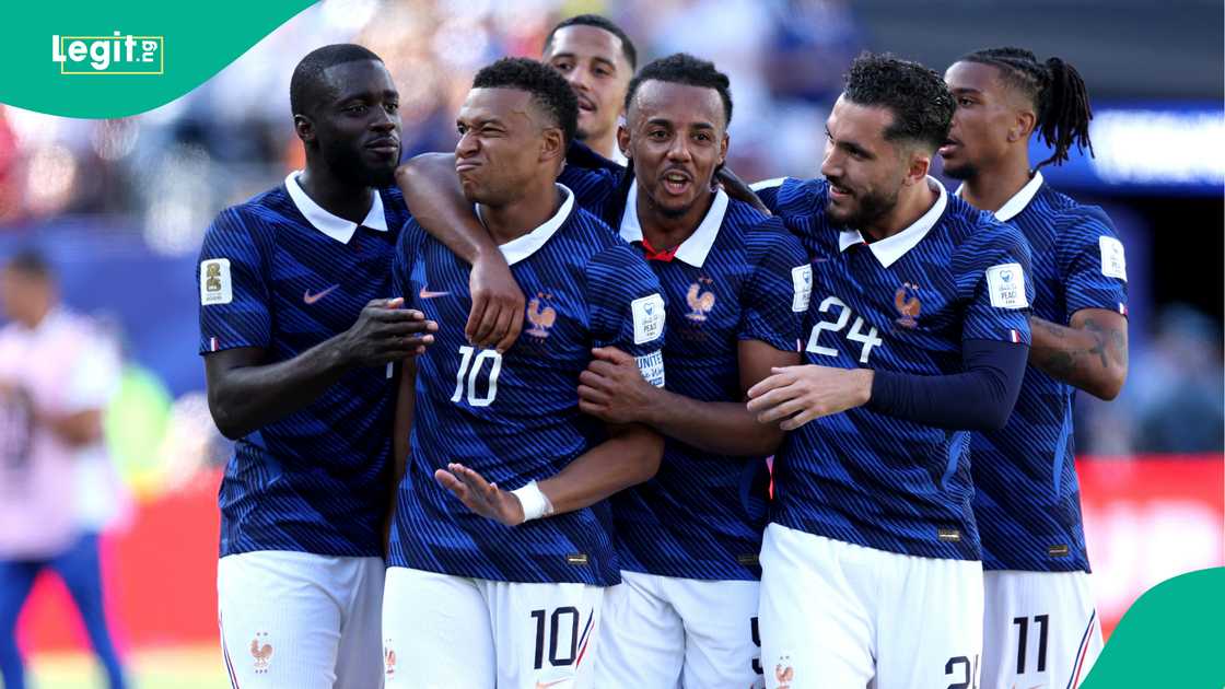 Kylian Mbappe celebrates with teammates after scoring for France against Senegal in. Photo by Dan Mullan Kylian Mbappe celebrates with teammates after scoring for France against Senegal in. Photo by Dan Mullan