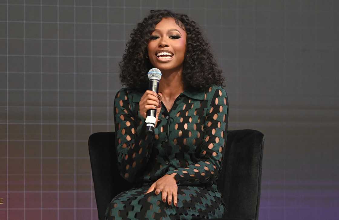 Serena Page speaks onstage Serena Page speaks onstage