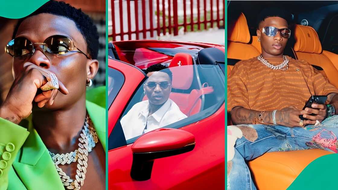 Wizkid's car collection includes a Rolls Royce and Ferarri.