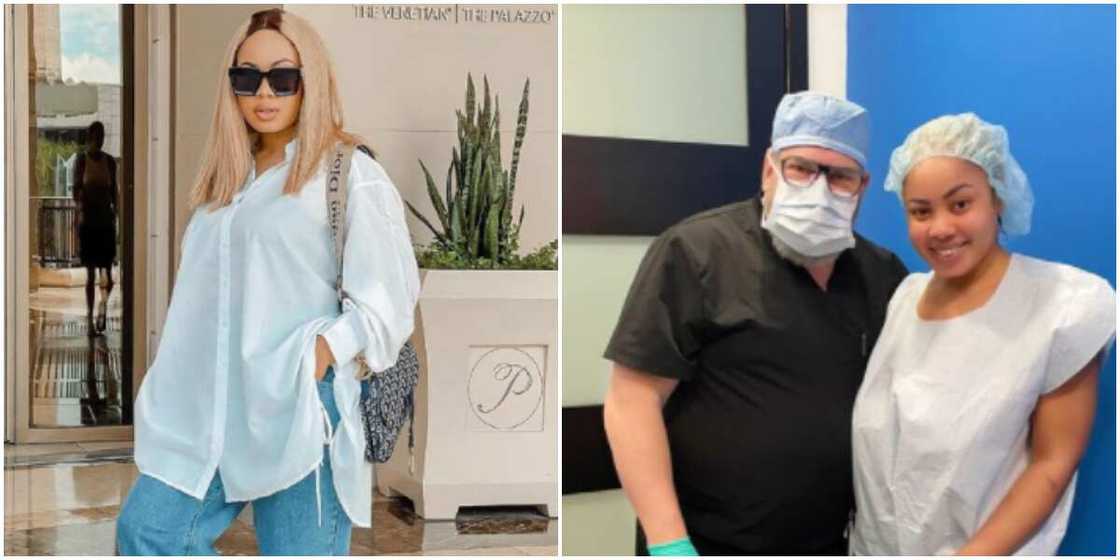 Nina takes a photo with her surgeon Nina takes a photo with her surgeon