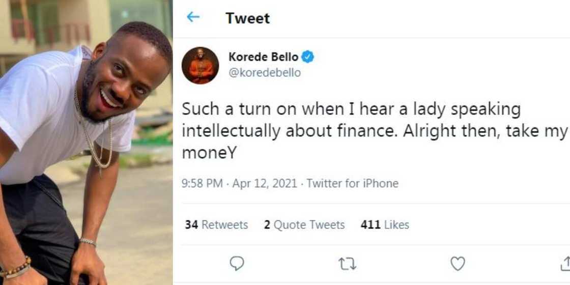A Lady Who Speaks Finance Intelligently is a Turn on for Me, Singer Korede Bello Says A Lady Who Speaks Finance Intelligently is a Turn on for Me, Singer Korede Bello Says