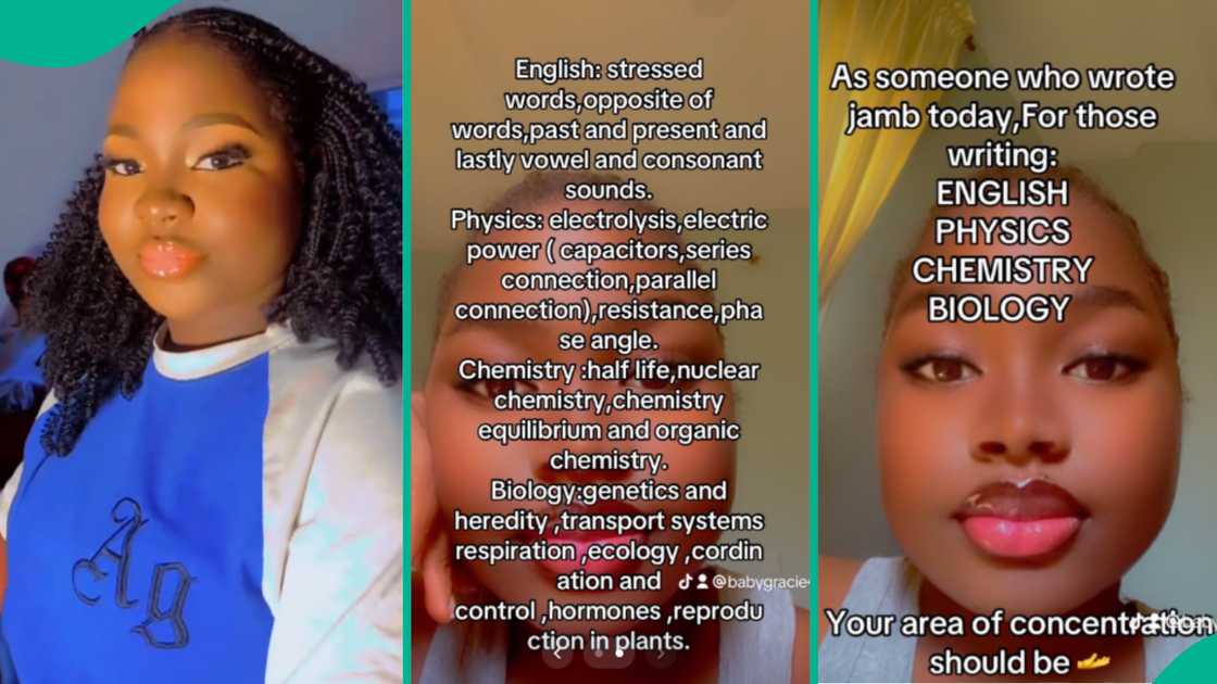 After writing her UTME, JAMB 2026 candidates lists topics in English, physics, chemistry and biology that came out After writing her UTME, JAMB 2026 candidates lists topics in English, physics, chemistry and biology that came out
