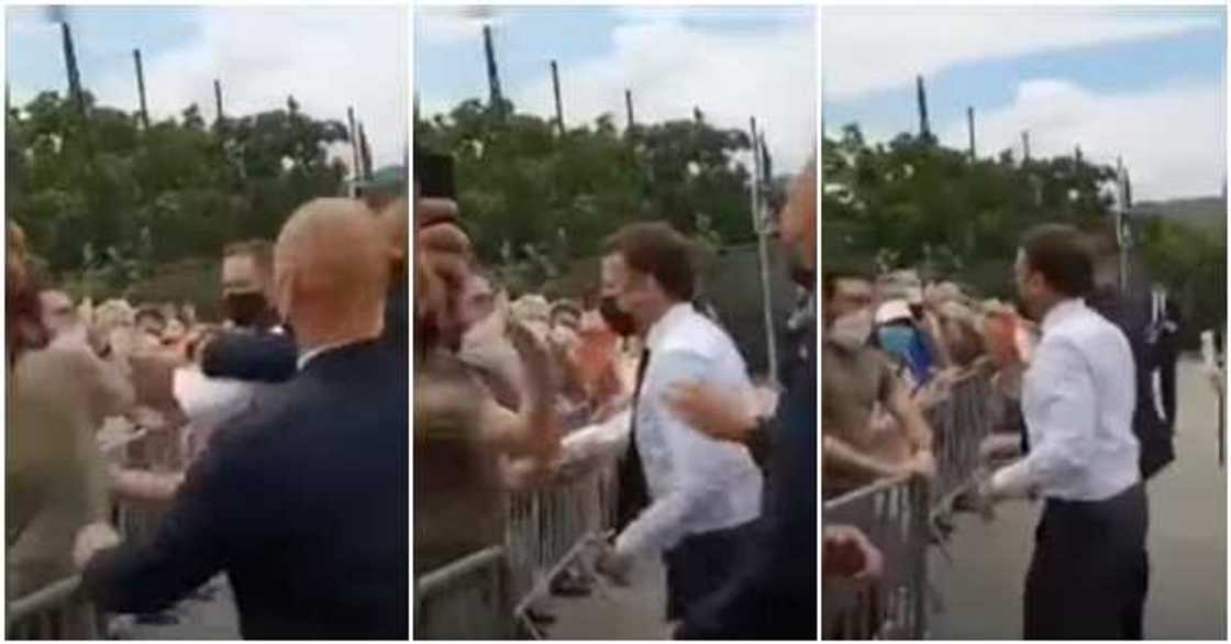 Breaking: Commotion as angry man slaps French President Macron in the face