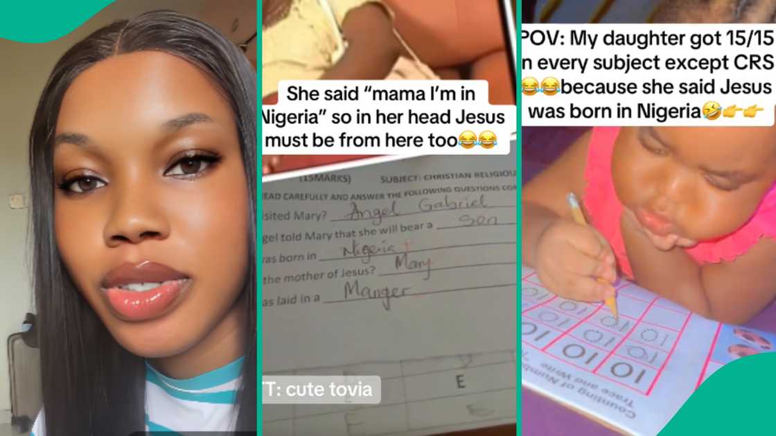Woman reacts as her daughter writes in school that Jesus was born in Nigeria Woman reacts as her daughter writes in school that Jesus was born in Nigeria