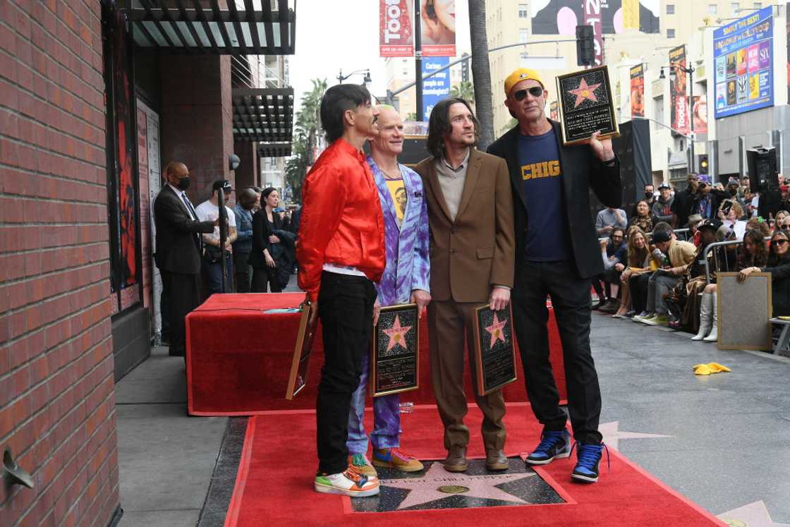Red Hot Chili Peppers band members appear in Los Angeles during an event in Los Angeles, California Red Hot Chili Peppers band members appear in Los Angeles during an event in Los Angeles, California
