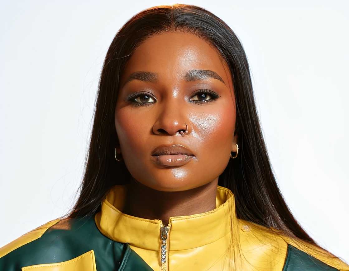 Goddessa poses for a BBNaija promo portrait Goddessa poses for a BBNaija promo portrait