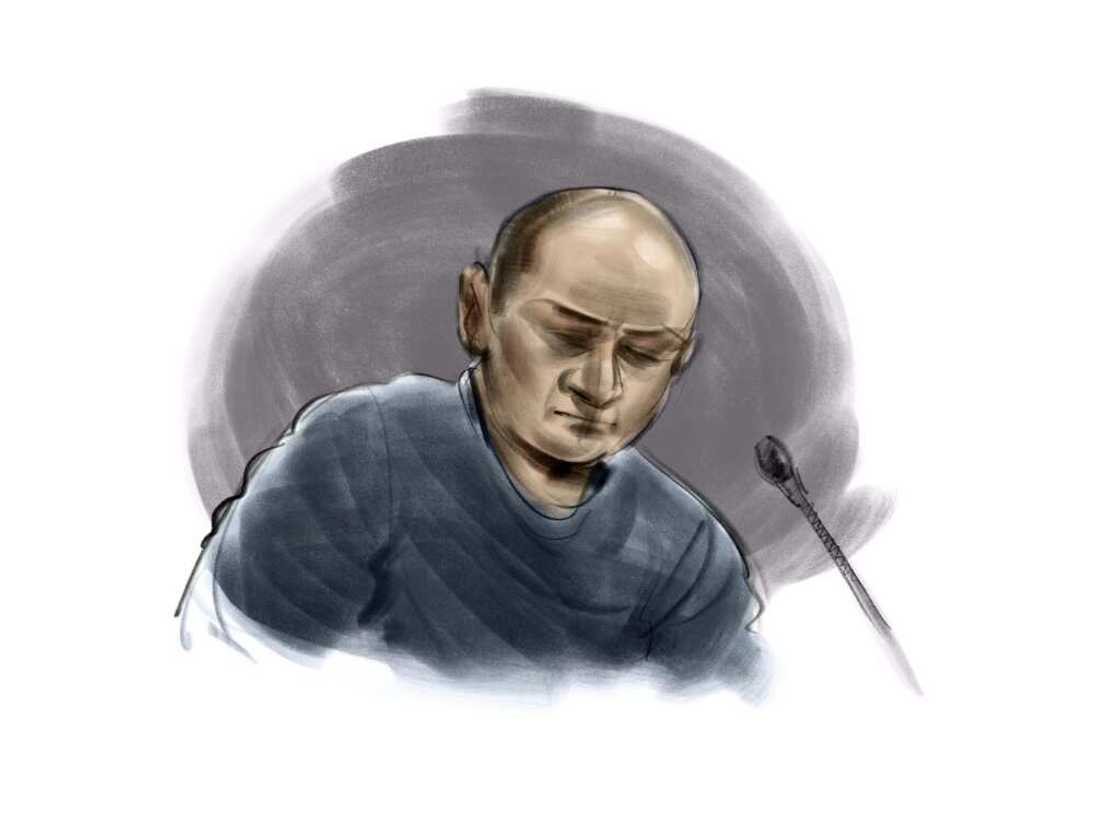 British businessman Sanjay Shah, seen in a courtroom sketch here, is accused of running a nine-billion-kroner ($1.32-billion) scam that enabled companies he controlled to fraudulently claim Danish tax refunds