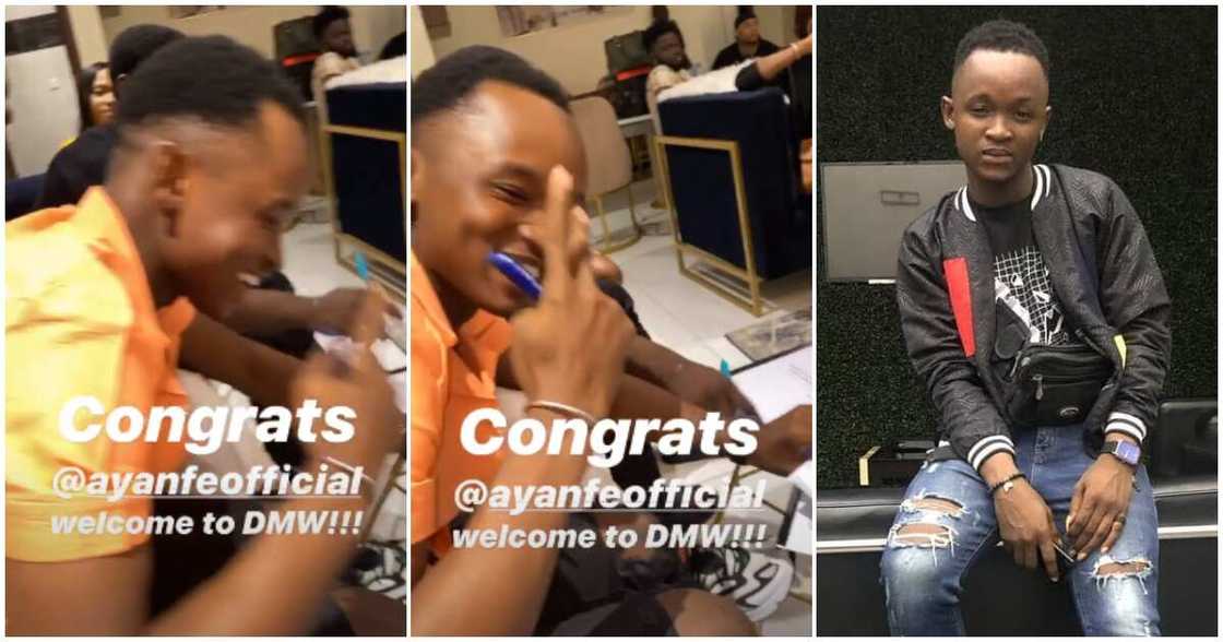 Davido signs new artiste Ayanfe to DMW Records (photos) Davido signs new artiste Ayanfe to DMW Records (photos)