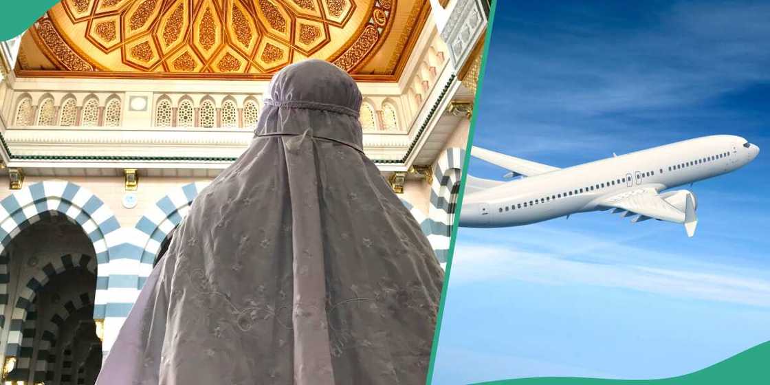 Hajj travelers arrive at the airport