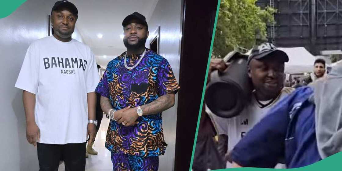 Isreal DMW dances with white men to Davido's music. Isreal DMW dances with white men to Davido's music.