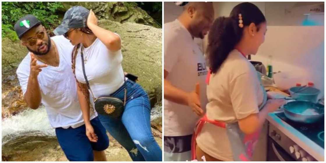 Marriages dey come with camera man? Nigerians react to Rosy Meurer's kitchen clip with Olakunle Churchill Marriages dey come with camera man? Nigerians react to Rosy Meurer's kitchen clip with Olakunle Churchill