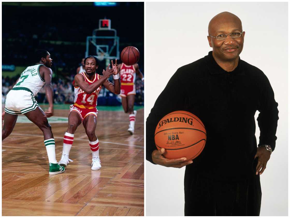 Charlie Chriss during a past basketball game (L). The former basketball player poses for a photo (R)